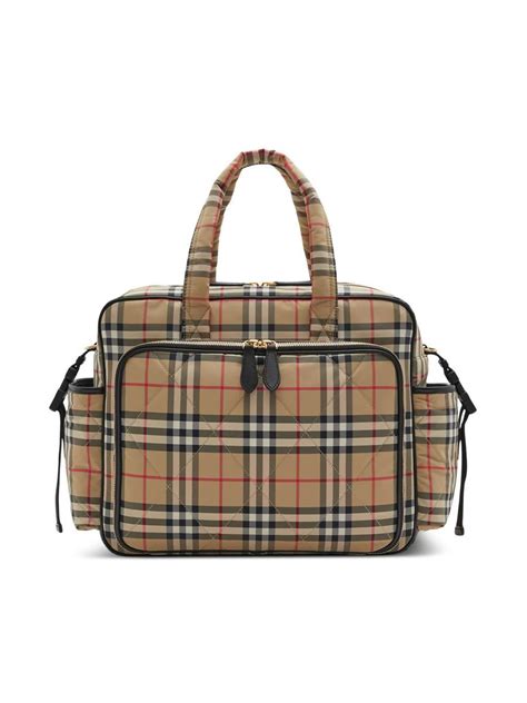 burberry metallic leather diaper bag|authentic Burberry diaper bag.